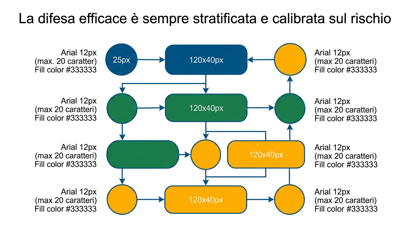 Diagramma: La difesa efficace è sempre stratificata e calibrata sul rischio